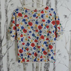 Vintage 80's Floral Short Sleeve Top